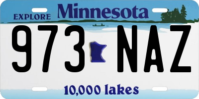 MN license plate 973NAZ