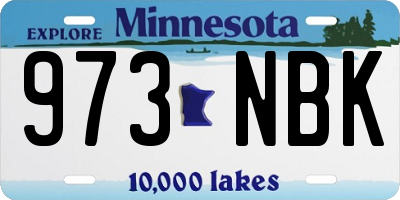 MN license plate 973NBK