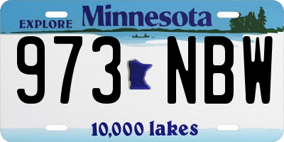 MN license plate 973NBW