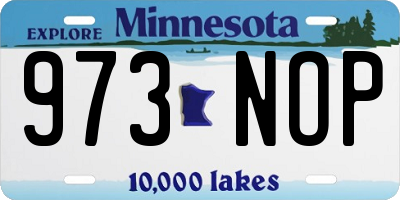 MN license plate 973NOP