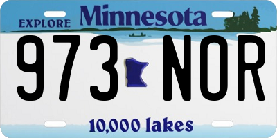 MN license plate 973NOR