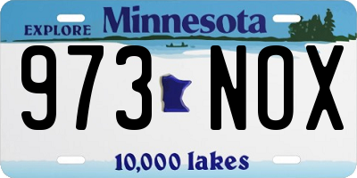 MN license plate 973NOX