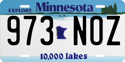 MN license plate 973NOZ