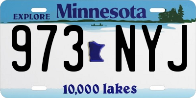MN license plate 973NYJ