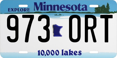 MN license plate 973ORT
