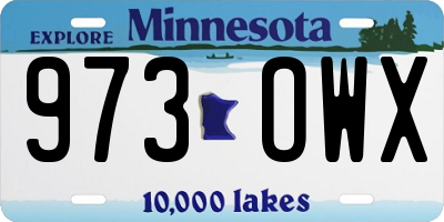 MN license plate 973OWX