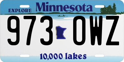 MN license plate 973OWZ
