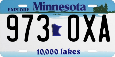 MN license plate 973OXA