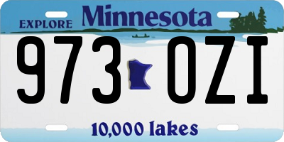 MN license plate 973OZI