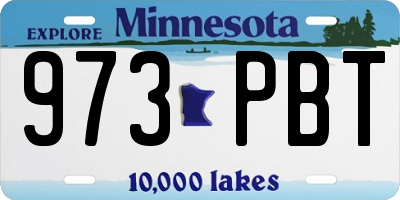 MN license plate 973PBT