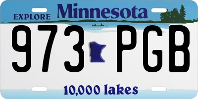 MN license plate 973PGB