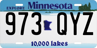 MN license plate 973QYZ