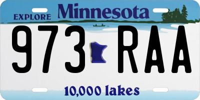 MN license plate 973RAA