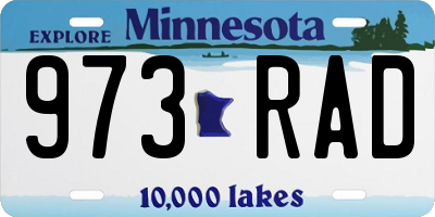 MN license plate 973RAD