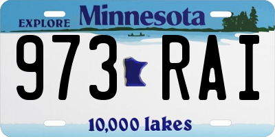 MN license plate 973RAI