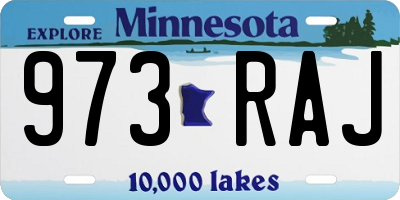 MN license plate 973RAJ