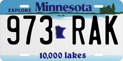 MN license plate 973RAK