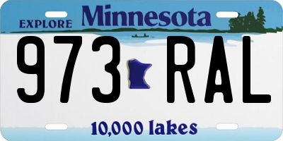 MN license plate 973RAL