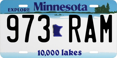 MN license plate 973RAM