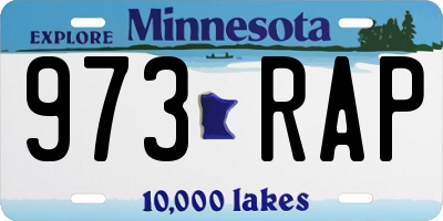 MN license plate 973RAP