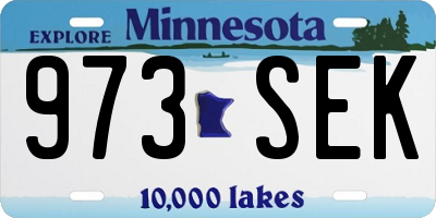 MN license plate 973SEK