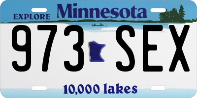 MN license plate 973SEX