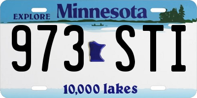 MN license plate 973STI