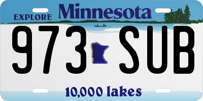 MN license plate 973SUB