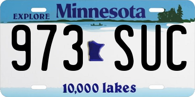 MN license plate 973SUC