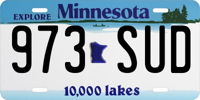 MN license plate 973SUD