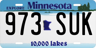 MN license plate 973SUK