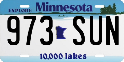 MN license plate 973SUN