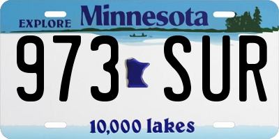 MN license plate 973SUR