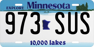 MN license plate 973SUS