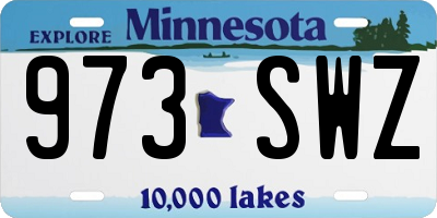 MN license plate 973SWZ