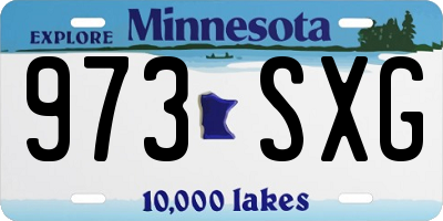 MN license plate 973SXG