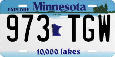 MN license plate 973TGW