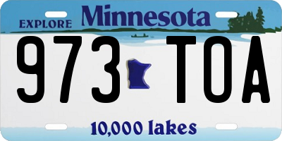 MN license plate 973TOA