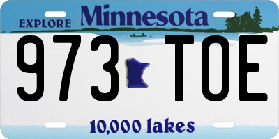 MN license plate 973TOE