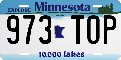MN license plate 973TOP