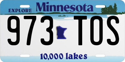 MN license plate 973TOS