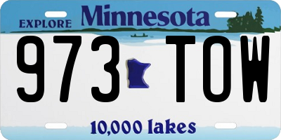 MN license plate 973TOW