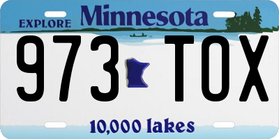 MN license plate 973TOX