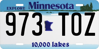 MN license plate 973TOZ