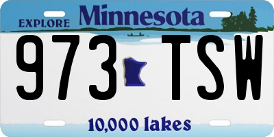 MN license plate 973TSW