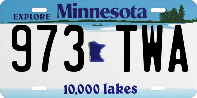 MN license plate 973TWA