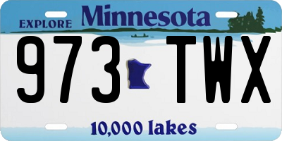 MN license plate 973TWX