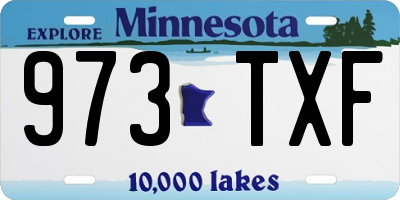 MN license plate 973TXF