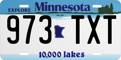 MN license plate 973TXT