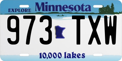 MN license plate 973TXW